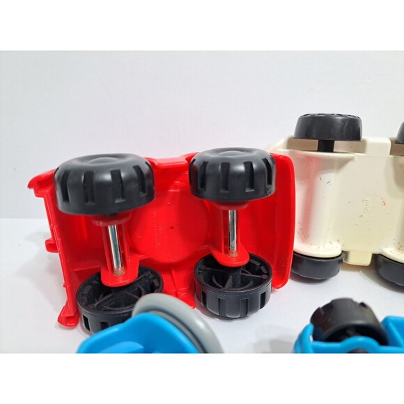 Fisher Price Little People Vehicle Lot of 6 Tow Truck Blue Car Red Car - Picture 12 of 14